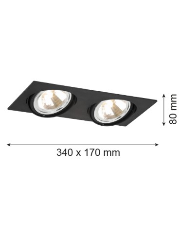 Argon OLIMP oprawa stropowa 2 pł. 2x6W LED (max) czarny struktura 787 - produkt 2