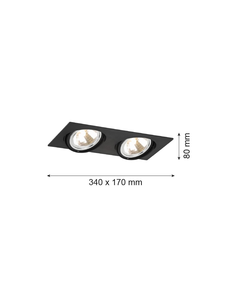 Argon OLIMP oprawa stropowa 2 pł. 2x6W LED (max) czarny struktura 787