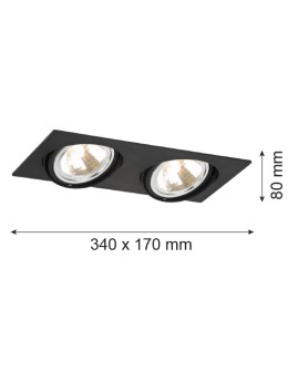 Argon OLIMP oprawa stropowa 2 pł. 2x6W LED (max) czarny struktura 787 - produkt 2