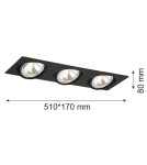 Square flush-mounted lamps - Argon OLIMP 3 fl. ceiling light fixture 3x6W LED (max) black structure 1329 - product 2