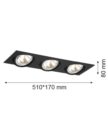 Argon OLIMP oprawa stropowa 3 pł. 3x6W LED (max) czarny struktura 1329 - produkt 2