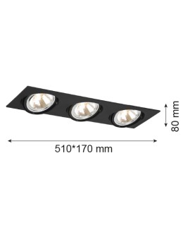 Argon OLIMP oprawa stropowa 3 pł. 3x6W LED (max) czarny struktura 1329 - produkt 2