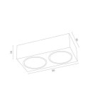 Ceiling spot lights - Argon RODOS PLUS plafond 2 fl. 2x12W (max) white structure 1048 BZ - product 3