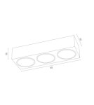 Ceiling spot lights - Argon RODOS PLUS plafond 3 fl. 3x12W (max) white structure 6117 BZ - product 2