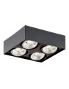 Argon RODOS PLUS plafon 4 pł. 4x12W (max) czarny struktura 1745 BZ