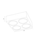 Ceiling spot lights - Argon RODOS PLUS plafond 4 fl. 4x12W (max) black structure 1745 BZ - product 3