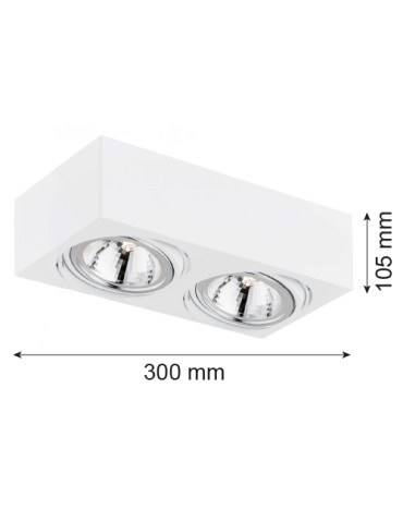 Argon RODOS plafon 2 pł. 2x6W LED (max) biały struktura 581 - produkt 2