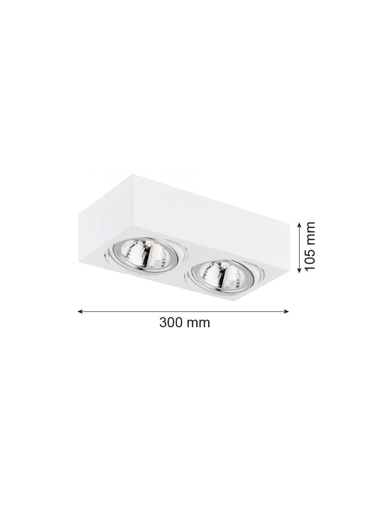 Ceiling spot lights - Argon RODOS plafond 2 fl. 2x6W LED (max) white structure 581 - product kolory-swiatla.pl 2