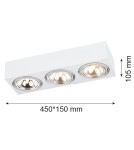 Ceiling spot lights - Argon RODOS plafond 3 fl. 3x6W LED (max) white structure 1088 - product 3