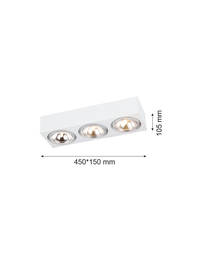 Ceiling spot lights - Argon RODOS plafond 3 fl. 3x6W LED (max) white structure 1088 - product kolory-swiatla.pl 3