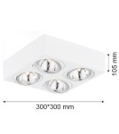 Ceiling spot lights - Argon RODOS plafond 4 fl. 4x6W LED (max) white structure 1540 - product 2