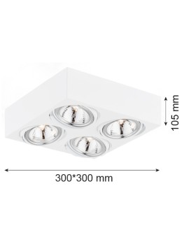 Argon RODOS plafon 4 pł. 4x6W LED (max) biały struktura 1540 - produkt 2