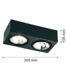 Ceiling spot lights - Argon RODOS plafond 2 fl. 2x6W LED (max) black structure 617 - product 2