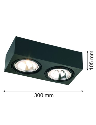 Argon RODOS plafond 2 fl. 2x6W LED (max) black structure 617 - product 2