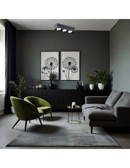 Argon RODOS plafon 3 pł. 3x6W LED (max) czarny struktura 1119 - produkt 2