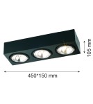 Ceiling spot lights - Argon RODOS plafond 3 fl. 3x6W LED (max) black structure 1119 - product 3