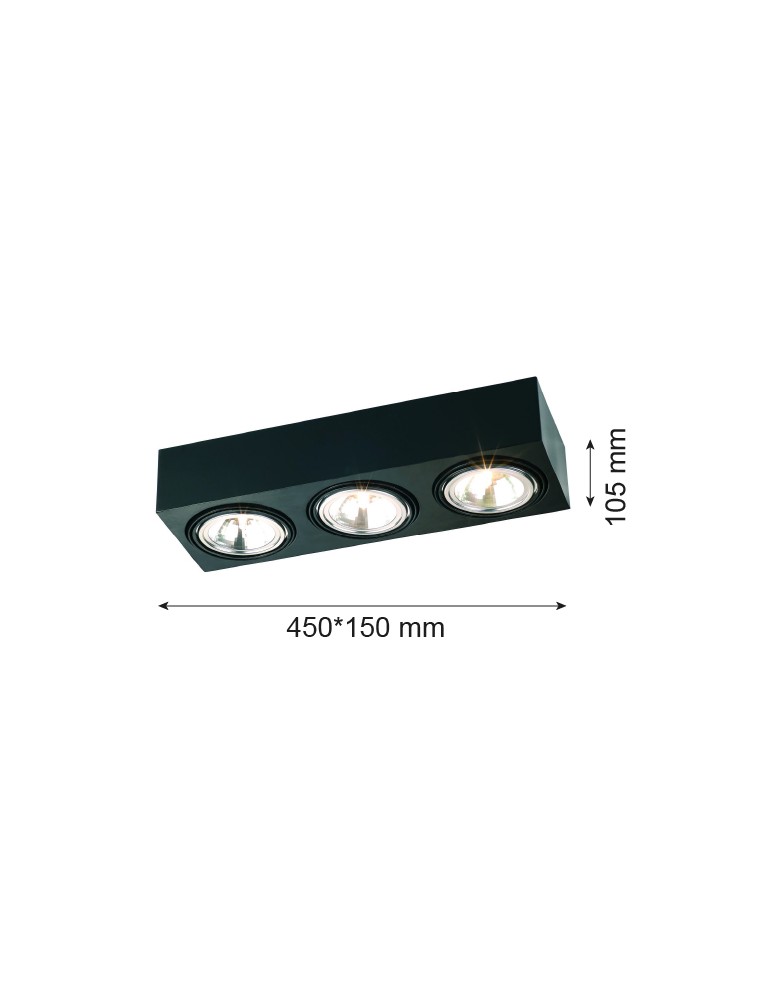 Ceiling spot lights - Argon RODOS plafond 3 fl. 3x6W LED (max) black structure 1119 - product kolory-swiatla.pl 3