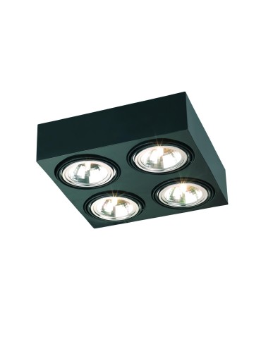 Argon RODOS plafond 4 fl. 4x6W LED (max) black structure 1553