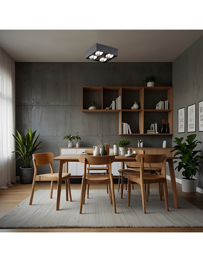 Ceiling spot lights - Argon RODOS plafond 4 fl. 4x6W LED (max) black structure 1553 - product kolory-swiatla.pl 2