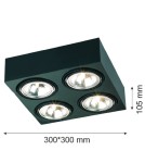Ceiling spot lights - Argon RODOS plafond 4 fl. 4x6W LED (max) black structure 1553 - product 3