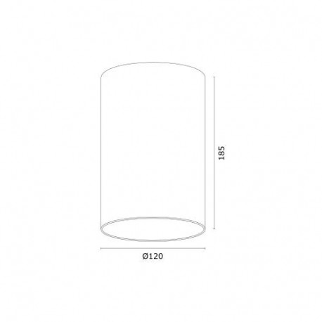 Argon TUBO plafon 1 pł. 1x12W (max) czarny struktura 4909 BZ