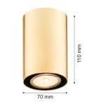 Gold ceiling fixtures - Argon TYBER PLUS plafond 1 fl. 1x5W (max) brass 4759 - product 4