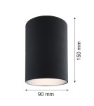 Round ceiling luminaires - Argon TYBER plafond 1 fl. round 1x15W (max) black structure 474 - product 2
