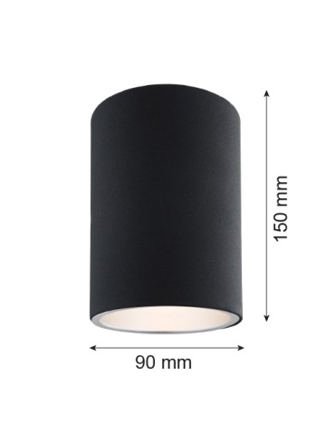 Argon TYBER plafon 1 pł. okrągły 1x15W (max) czarny struktura 474 - produkt 2