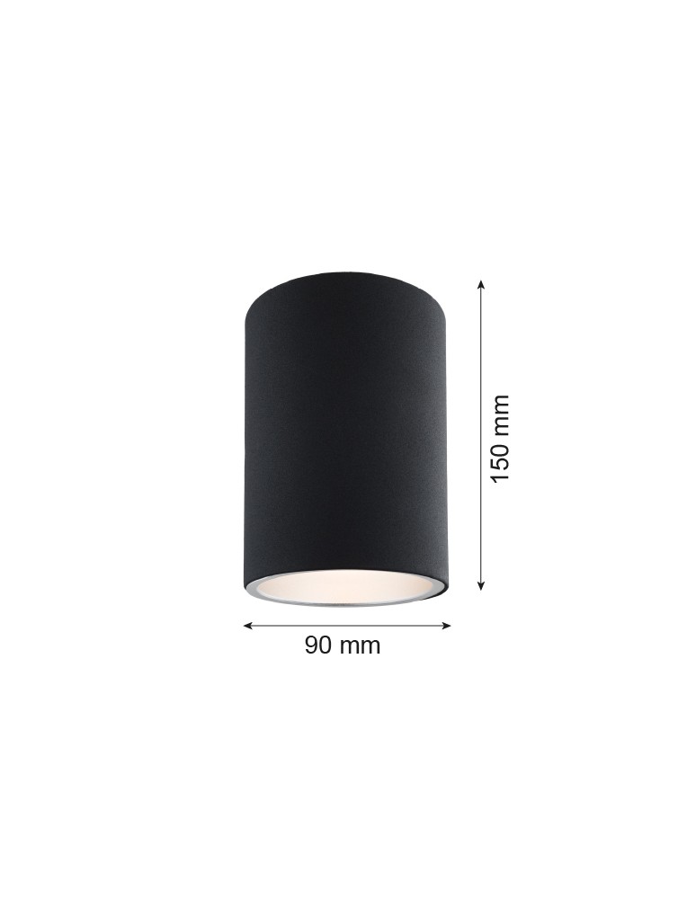 Round ceiling luminaires - Argon TYBER plafond 1 fl. round 1x15W (max) black structure 474 - product kolory-swiatla.pl 2