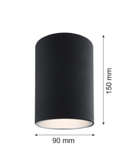 Argon TYBER plafon 1 pł. okrągły 1x15W (max) czarny struktura 474 - produkt 2