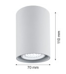 Round ceiling luminaires - Argon TYBER plafond 1 fl. round 1x5W (max) silver structure 3117 - product 2