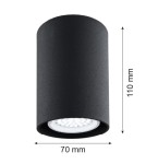 Round ceiling luminaires - Argon TYBER plafond 1 fl. round 1x5W (max) black structure 3118 - product 2