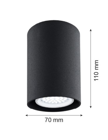 Argon TYBER plafond 1 fl. round 1x5W (max) black structure 3118 - product 2