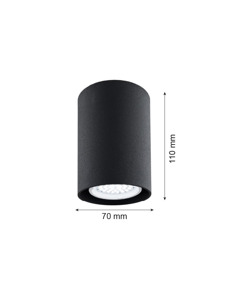 Round ceiling luminaires - Argon TYBER plafond 1 fl. round 1x5W (max) black structure 3118 - product kolory-swiatla.pl 2