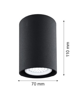 Argon TYBER plafon 1 pł. okrągły 1x5W (max) czarny struktura 3118 - produkt 2