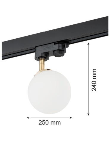 Argon BANG spotlight 1 pł. 1x6W (max) opal mat brass 4307 - product 2