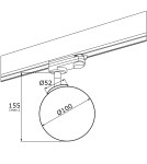 Lamps for 3-phase busbars - Argon BANG spotlight 1 pł. 1x6W (max) opal mat brass 4307 - product 3