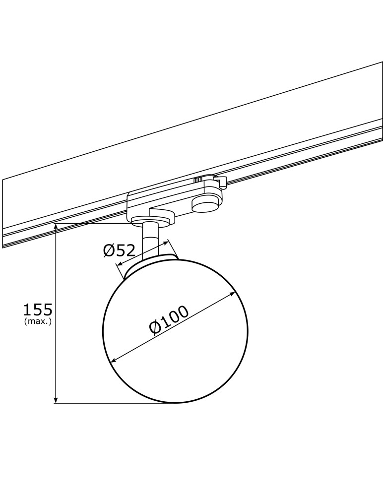 Lamps for 3-phase busbars - Argon BANG spotlight 1 pł. 1x6W (max) opal mat brass 4307 - product kolory-swiatla.pl 3