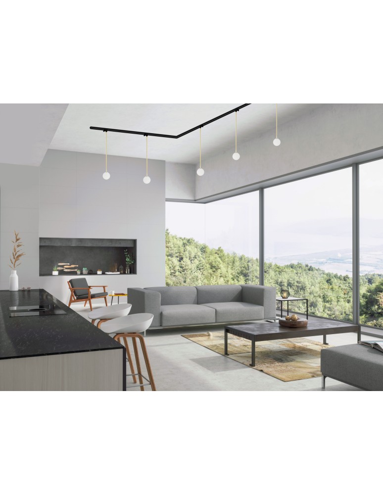 Lamps for 3-phase busbars - Argon BANG pendant 1 pł. 1x6W (max) opal mat brass 4308 - product kolory-swiatla.pl 2