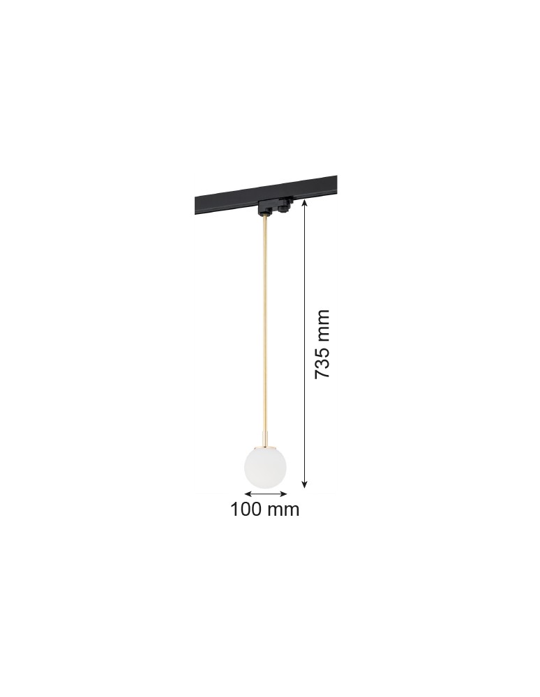 Lamps for 3-phase busbars - Argon BANG pendant 1 pł. 1x6W (max) opal mat brass 4308 - product kolory-swiatla.pl 3