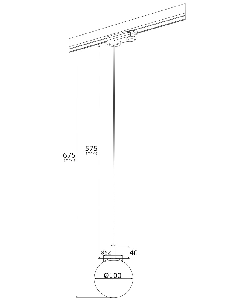 Lamps for 3-phase busbars - Argon BANG pendant 1 pł. 1x6W (max) opal mat brass 4308 - product kolory-swiatla.pl 4