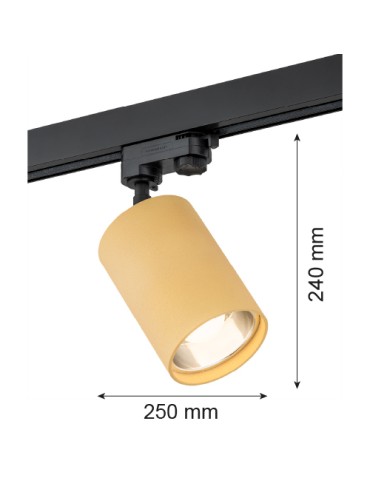 Argon BERGEN spotlight 1 pł. 1x15W (max) gold structure black 4304 - product 2