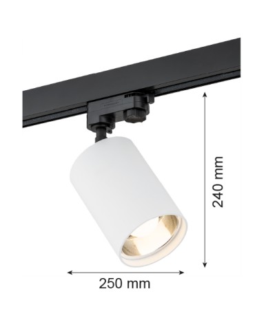 Argon BERGEN spotlight 1 pł. 1x15W (max) white structure black 4305 - product 2