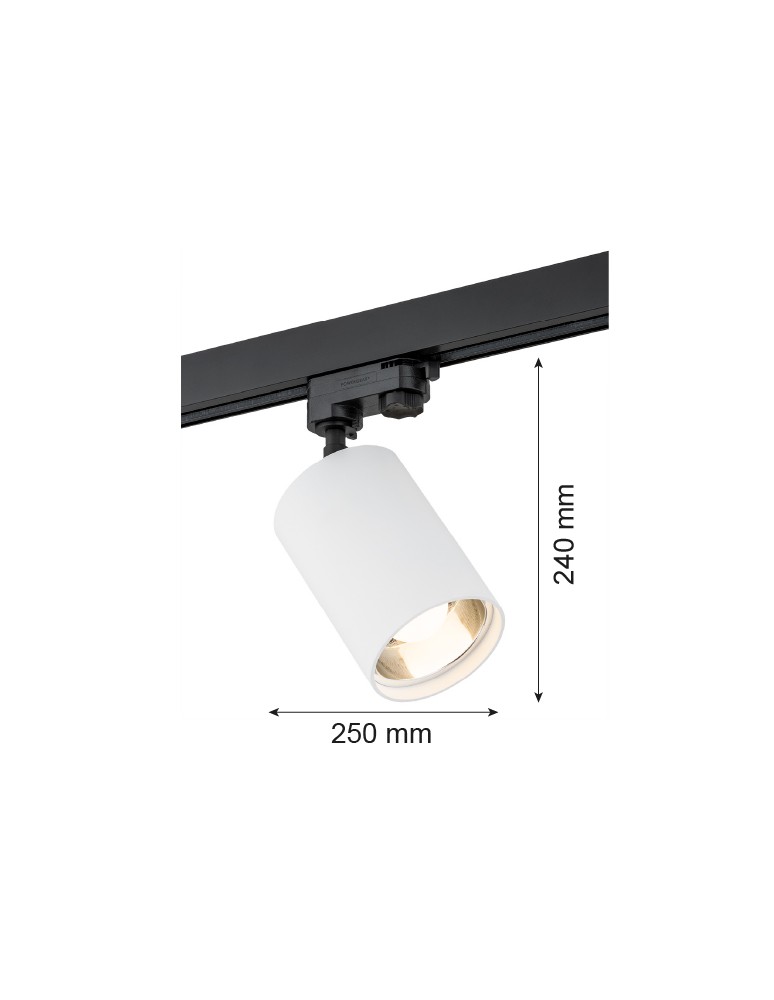 Lamps for 3-phase busbars - Argon BERGEN spotlight 1 pł. 1x15W (max) white structure black 4305 - product kolory-swiatla.pl 2