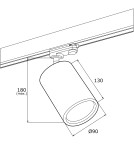 Lamps for 3-phase busbars - Argon BERGEN spotlight 1 pł. 1x15W (max) white structure black 4305 - product 3