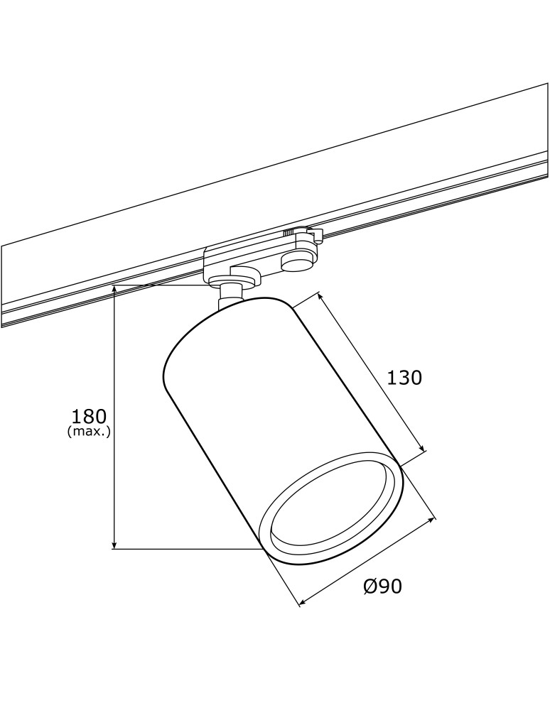 Lamps for 3-phase busbars - Argon BERGEN spotlight 1 pł. 1x15W (max) white structure black 4305 - product kolory-swiatla.pl 3