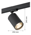 Lamps for 3-phase busbars - Argon BERGEN spotlight 1 pł. 1x15W (max) black structure black 4306 - product 4