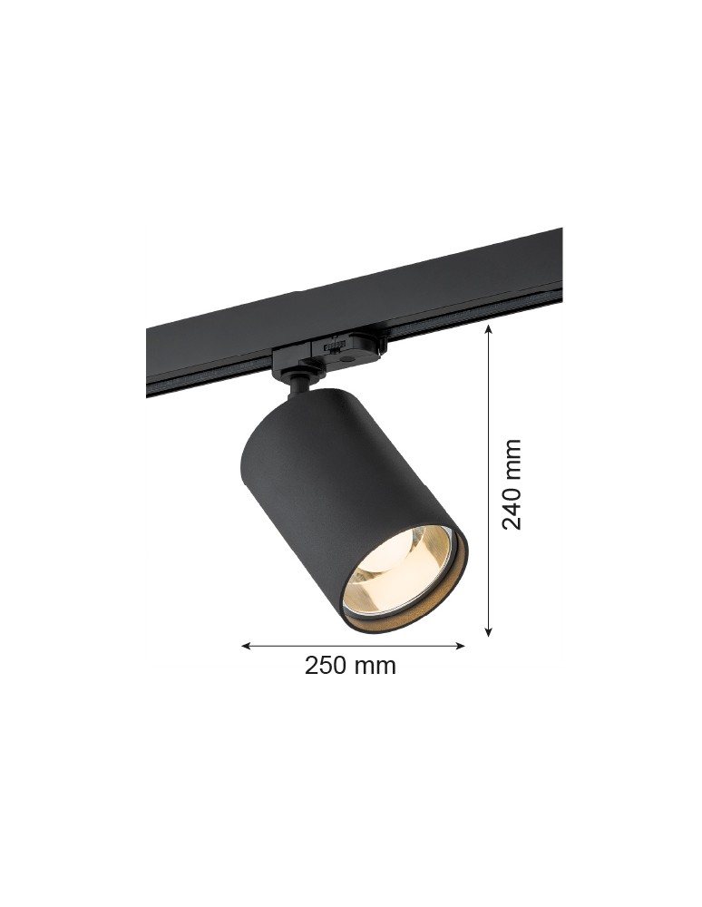 Lamps for 3-phase busbars - Argon BERGEN spotlight 1 pł. 1x15W (max) black structure black 4306 - product kolory-swiatla.pl 4
