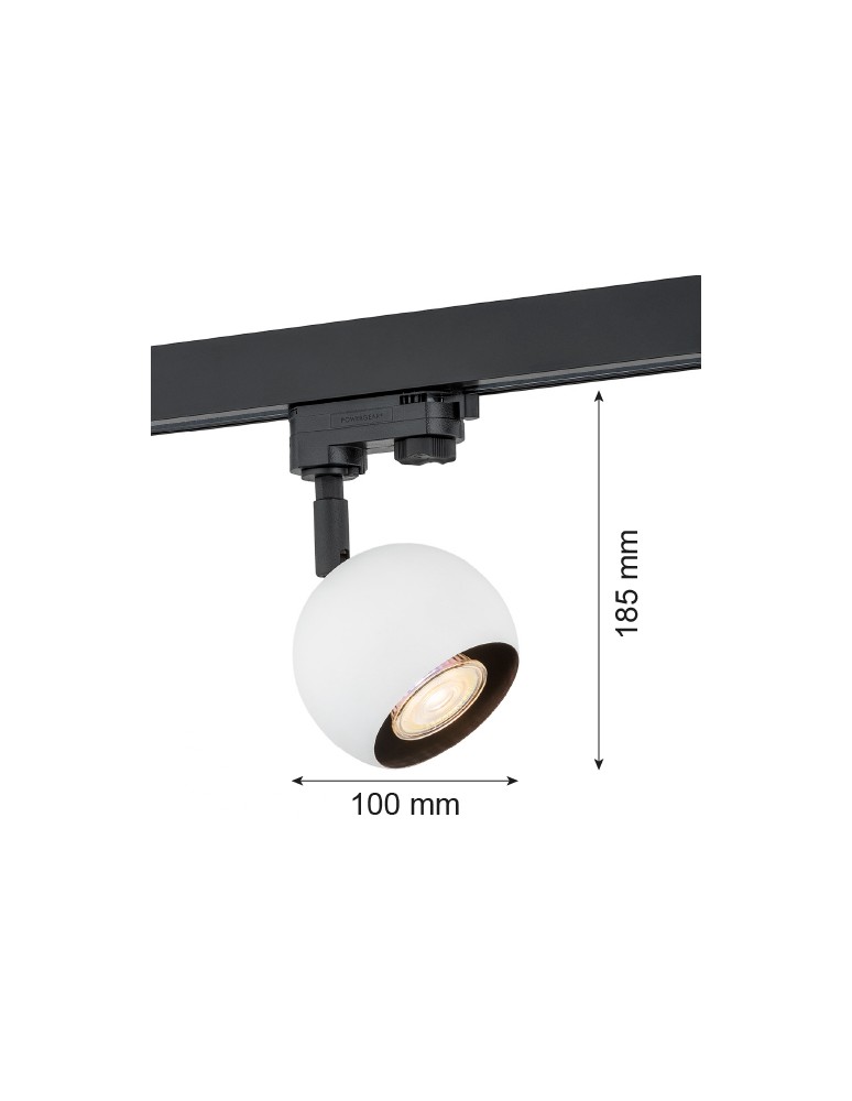 Lamps for 3-phase busbars - Argon MURI spotlight 1 pł. 1x5W (max) white structure black 4377 - product kolory-swiatla.pl 2