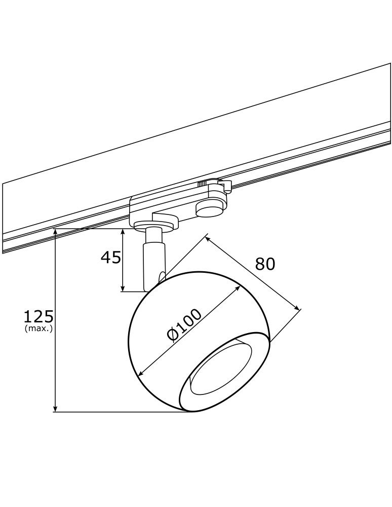 Lamps for 3-phase busbars - Argon MURI spotlight 1 pł. 1x5W (max) white structure black 4377 - product kolory-swiatla.pl 3